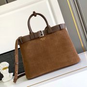 PRADA 1BA416 ラムレザー、スエード 斜め掛けバッグ、ショルダーバッグ、ハンドバッグ 大 38x28x14cm サイズ:38x28x14cm