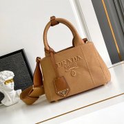 PRADA 1BA038 キャンバス、リネン プリント 斜め掛けバッグ、ショルダーバッグ、ハンドバッグ、ハンドバッグ ソフトラックス、編み、クラシック 22x15x13cm サイズ:22x15x13cm