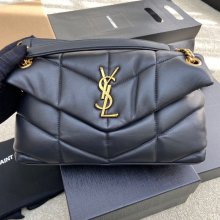 SAINT LAURENT 577476 ラムレザー、カーフレザー ブラック、ゴールド、シルバー 斜め掛けバッグ チェーン、クラシック 29x17x11cm サイズ:29x17x11cm