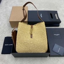 SAINT LAURENT 753837 編み ゴールド 脇下バッグ 大、クラシック 31x30x13cm サイズ:31x30x13cm