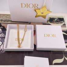 ネックレス D スター×雫ビーズネックレス — 滿鑽CDロゴ、スワロフスキーシルバーシャドウ使用、アシンメトリーチェーン
