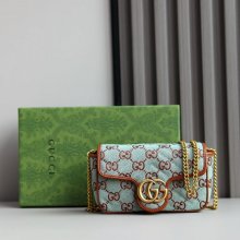 GUCCI 783141 カーフレザー、キャンバス 斜め掛けバッグ、ショルダーバッグ 16x10cm サイズ:16x10cm