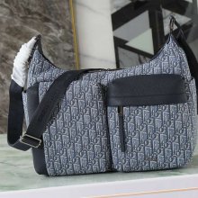 DIOR ライダーソフト餃子バッグ オブリーク 青 サイズ:36x30.5x14.5cm