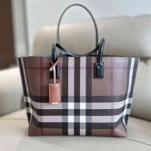 BURBERRY 5031 キャンバス レッド ショルダーバッグ クラシックチェック 34x28x14cm サイズ:34x28x14cm