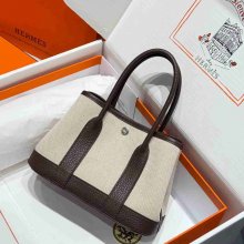HERMES ガーデン 23cm エボニー色 ハンドバッグ セミハンドメイド 23cm Garden 23cm サイズ:23cm