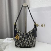 DIOR カーフレザー、レザー、オブリーク グレンチェック、プリント、レター ブルー、ゴールド、ベージュ ショルダーバッグ、ハンドバッグ、ハンドバッグ 新作 クラシック サイズ:22x15x9.5cm