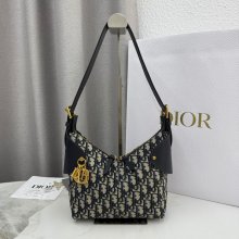 DIOR カーフレザー、レザー、オブリーク グレンチェック、プリント、レター ブルー、ゴールド、ベージュ ショルダーバッグ、ハンドバッグ、ハンドバッグ 新作 クラシック サイズ:22x15x9.5cm