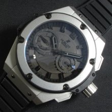 HUBLOT キングパワー 18Kプラチナ サンドブラスト 絶好腕時計