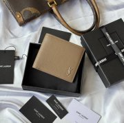 SAINT LAURENT 607727 メンズ対折り財布 荔枝紋 サイズ:11x9.5x2.5cm
