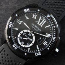 CARTIER カリブル ドゥ Asian 21600振動 自動巻き ブラック文字盤 日付 好評人気