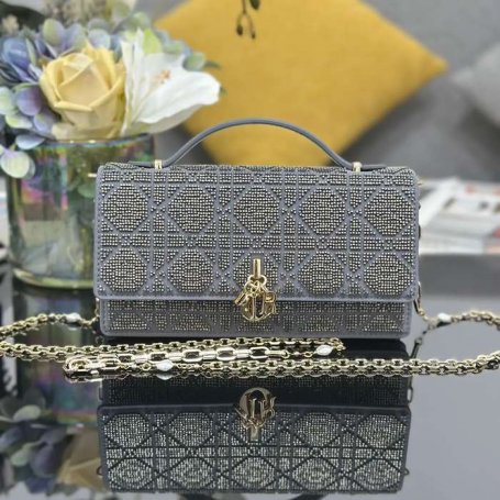 DIOR チェーン 刺繍、レター グレー、ベージュ 斜め掛けバッグ、ショルダーバッグ、ハンドバッグ 新作 クラシック 21.0x11.5x4.0cm サイズ:21x11.5cm