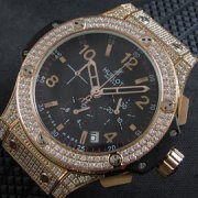 HUBLOT ビッグバン イエローゴールド 表全面ダイヤ メンズ向け