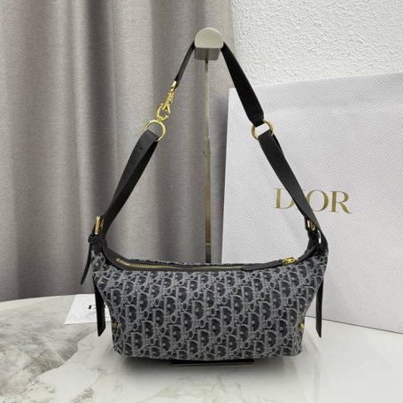 DIOR 2416 カーフレザー レター グレー、ゴールド、ベージュ 斜め掛けバッグ、ショルダーバッグ、ハンドバッグ 小 ヴィンテージ 25.5x14.5x14.0cm サイズ:25.5x14.5x14cm