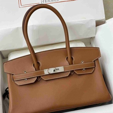 HERMES バーキン 29cm カーフスキン ブラウン 斜め掛けバッグ 新作 セミハンドメイド 29cm Birkin 29cm サイズ:29cm