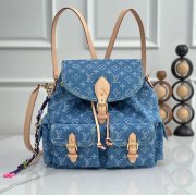Louis Vuitton モンソリー カルゴ リュック 牛仔丹宁 ブルー M27330 サイズ:32x30.5x16cm