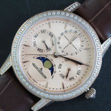 JAEGER-LECOULTRE マスター ミルク色文字盤 ベゼル全面ダイヤモンド 信頼の時計屋