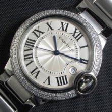 CARTIER バロンブルー クォーツ 36mm 日付表示 ホワイト 人気シリーズ