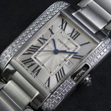 CARTIER タンクアングレーズ クォーツ搭載