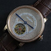 CARTIER ロトンド ドゥ ブラウン革ベルト 自動巻き 腕時計専門家