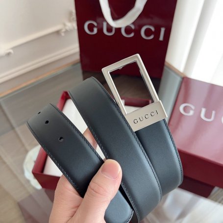グッチ メンズ ベルト スクエアバックル 3.5cm