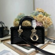 DIOR 0540 カーフレザー、スエード、レザー グレンチェック ブラック、ベージュ 斜め掛けバッグ、ショルダーバッグ、ハンドバッグ 小 22.5x12.5x5.5cm サイズ:22.5x12.5x5.5cm