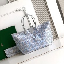 GOYARD 6603 キャンバス、レザー ショルダーバッグ、ハンドバッグ キャンバス、レザー、大 34x28x15cm サイズ:34x28x15cm