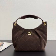 CHANEL 99531 スエード ブラウン 斜め掛けバッグ 秋冬 32×20×9cm サイズ:32×20×9cm