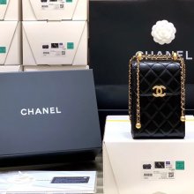 CHANEL AP2291 カーフレザー ブラック×ホワイト×グリーン×ゴールド 斜め掛けバッグ 15.3×10.5×6.5cm サイズ:15.3×10.5×6.5cm