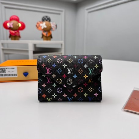 LOUIS VUITTON M14163 ヴィクトリーヌ財布 村上隆コラボ ブラックマルチ サイズ:12x9.5x2.5cm