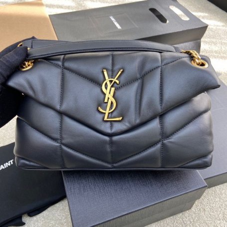 SAINT LAURENT 577476 ラムレザー、カーフレザー ブラック、ゴールド、シルバー 斜め掛けバッグ チェーン、クラシック 29x17x11cm サイズ:29x17x11cm