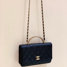 CHANEL AP2804 カーフレザー 荔枝紋 ゴールド 斜め掛けバッグ 春夏 19×12×3.5cm サイズ:19×12×3.5cm
