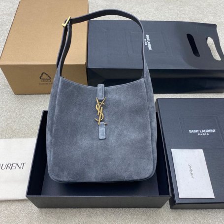 SAINT LAURENT 713938 マット グレー、ゴールド、マット 脇下バッグ クラシック 23x22cm サイズ:23x22cm