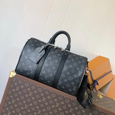 LOUIS VUITTON M46655 キープオール35 黒花 サイズ:34x21x16cm