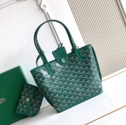 GOYARD S5503 キャンバス、レザー グリーン ショルダーバッグ、ミニバッグ、ハンドバッグ キャンバス、レザー、ミニ 20x20x10cm サイズ:20x20x10cm