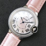 CARTIER バロンブルー ホワイト文字盤 ライトピンク革ベルト 国内最高級