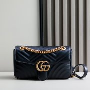 GUCCI 443497 カーフレザー チェーンバッグ GG、マルモント 26x15cm サイズ:26x15cm
