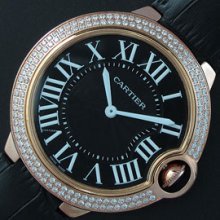 CARTIER バロンブルー 18Kピンクゴールド 黒文字盤 デザイン奇麗