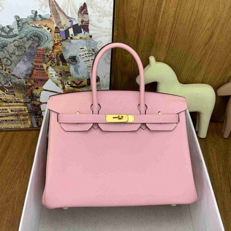 HERMES バーキン 30cm カーフスキン 桜ピンク ハンドバッグ 高級感 金具ゴールド 30cm Birkin 30cm サイズ:30cm