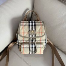 Burberry ホースシュー キルティングナイロン リュック タータンチェック サンド 3961 サイズ:34.5x21x13cm