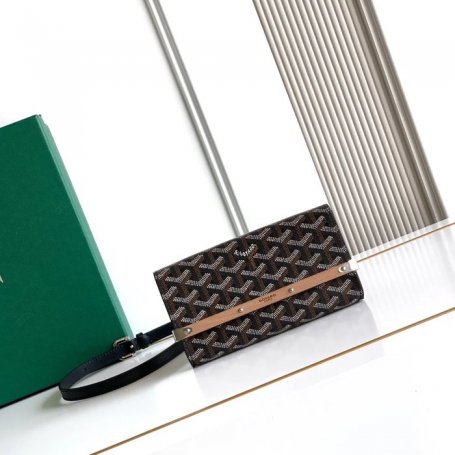 GOYARD 6112 レザー 斜め掛けバッグ、ハンドバッグ、木製バッグ モンテカルロ、木製、レザー サイズ:9X3.3X10cm