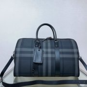 BURBERRY グレーチェックトラベルバッグ サイズ:50x27x25cm