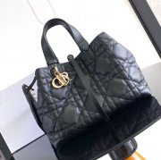 DIOR 2821 カーフレザー、レザー グレンチェック、刺繍、レター ブラック、ベージュ ショルダーバッグ、ハンドバッグ、ハンドバッグ 中 新作 サイズ:28.5x21.5x17cm