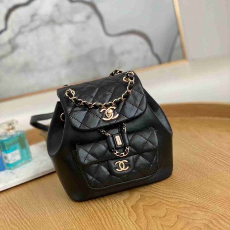 Chanel リュック オールレザー ブラック 2908 サイズ:18x18x12cm