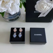 シャネル スタイル ピアス ハート クリスタル
