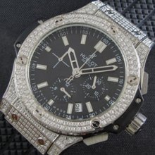 HUBLOT ビッグバン 黒文字盤 全面ダイヤ手作業 アフターサービス丁寧