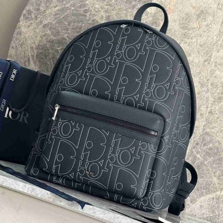 Dior ライダー 2.0 ジッパー リュック オールレザー ネイビー 1ESBA一93328 サイズ:43x32x19cm