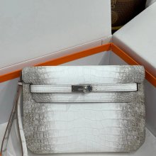 HERMES ケリー デペッシュ 25cm クラッチバッグ マットワニ腹皮 ヒマラヤホワイト サイズ: