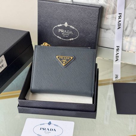 PRADA 1ML050 短財布 サフィアーノ十字紋 牛皮 サイズ:10x9cm