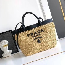 PRADA 1BG500 カーフスキン、編み プリント ショルダーバッグ、ハンドバッグ、トートバッグ 編み、トート、クラシック 26x25x15cm サイズ:26x25x15cm