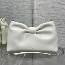 DIOR 0713 ラムレザー、カーフレザー、レザー リボン 斜め掛けバッグ、ハンドバッグ、チェーンバッグ 新作 26.0x16.0x10.0cm サイズ:26x16x10cm